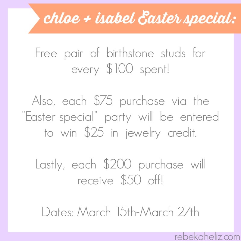 c+i easter special, chloe and isabel, easter special, spring, purple, orange, coral, jewelry, spring jewelry