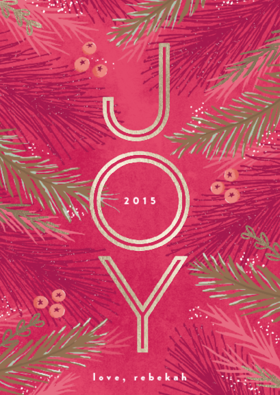 pink, gold, holiday cards, merry christmas, joyful card, minted