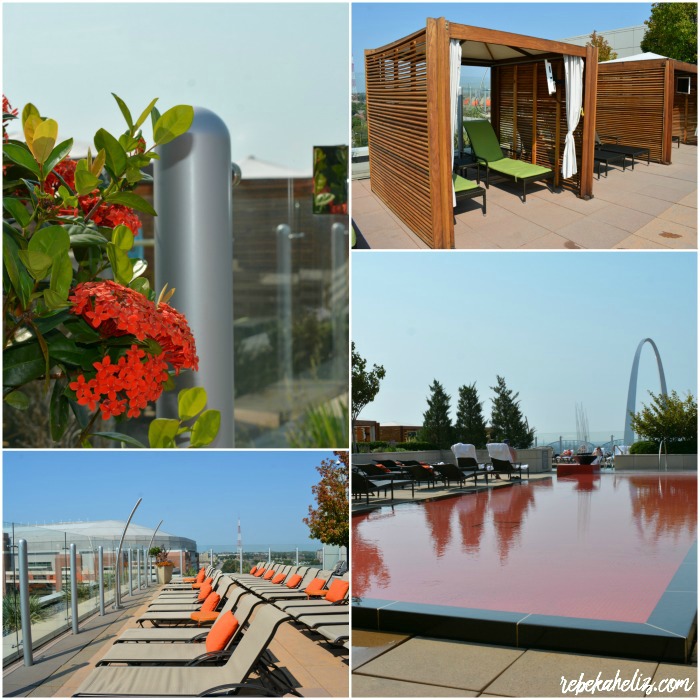 four seasons, st louis, four seasons st louis, hotel, luxury hotel, pool, flowers, cabana, the arch