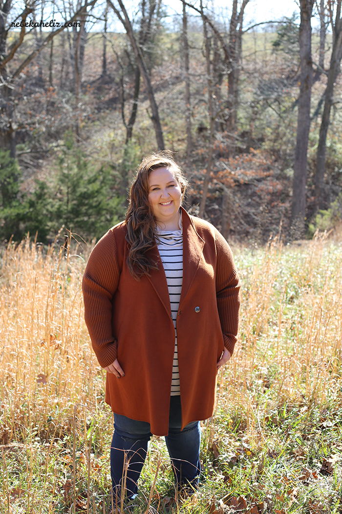 ootd, stripes, orange coat, coat sale, winter, rain jacket