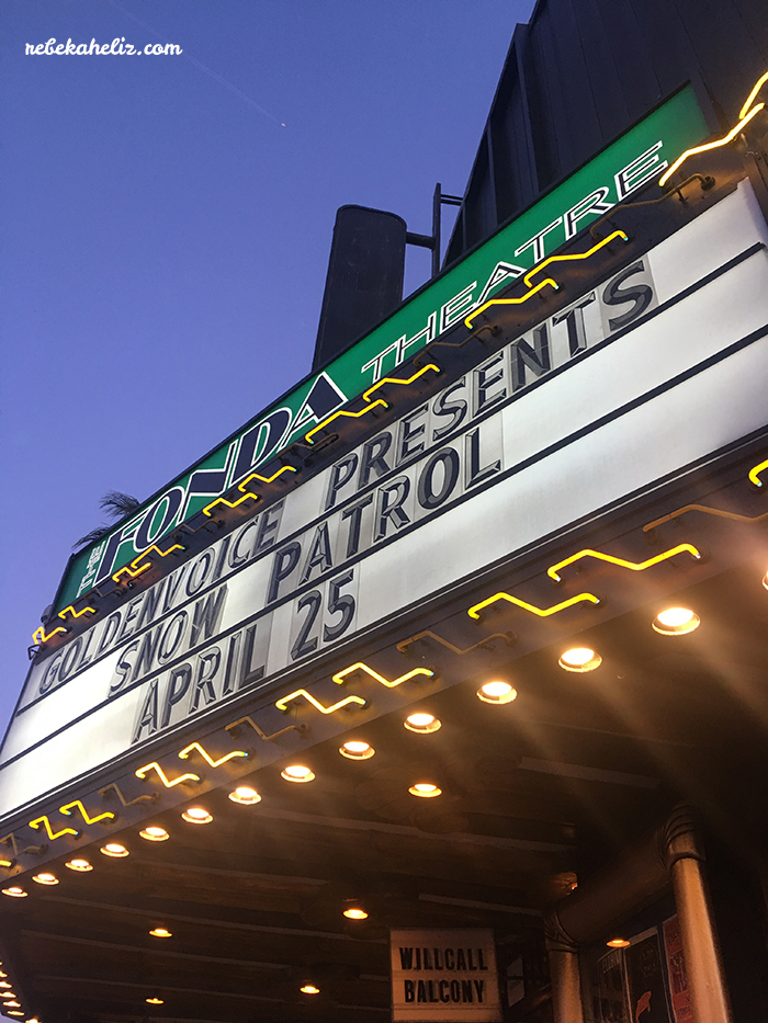 snow patrol, los angeles, hollywood, fonda theatre, gary lightbody, california