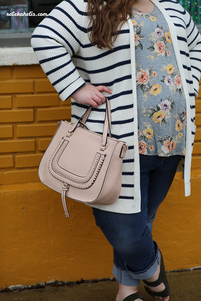 print mixing, stripes, floral, ootd, wiw, plus size style, plus size style, LTKcurves, birkenstocks, old navy style, sole society