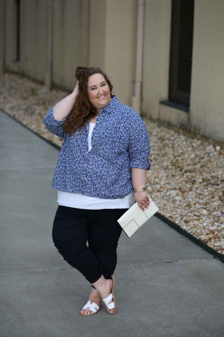 macy's, tommy hilfiger, macys, summer style, wear to work, blue and white, plus size, plus size outfits, curvy style, curvy fashion