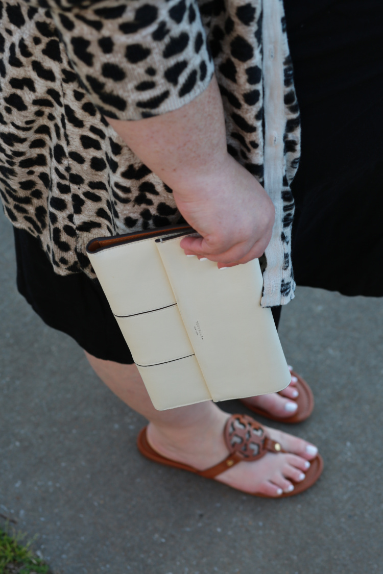 lbd, little black dress, leopard, leopard cardigan, Tory Burch, Uncommon James, spring, spring style, curvy style, plus size fashion, #rebekahelizstyle