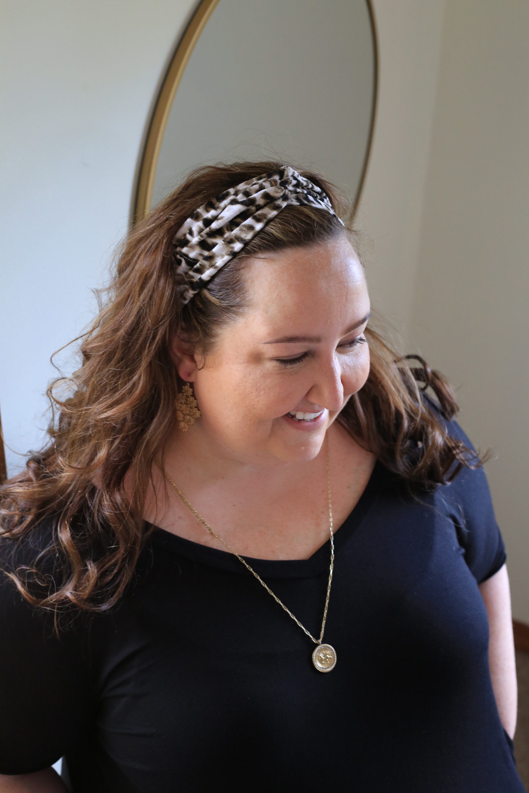 brainy melon headband, headband, leopard headband, the wandering willow boutique