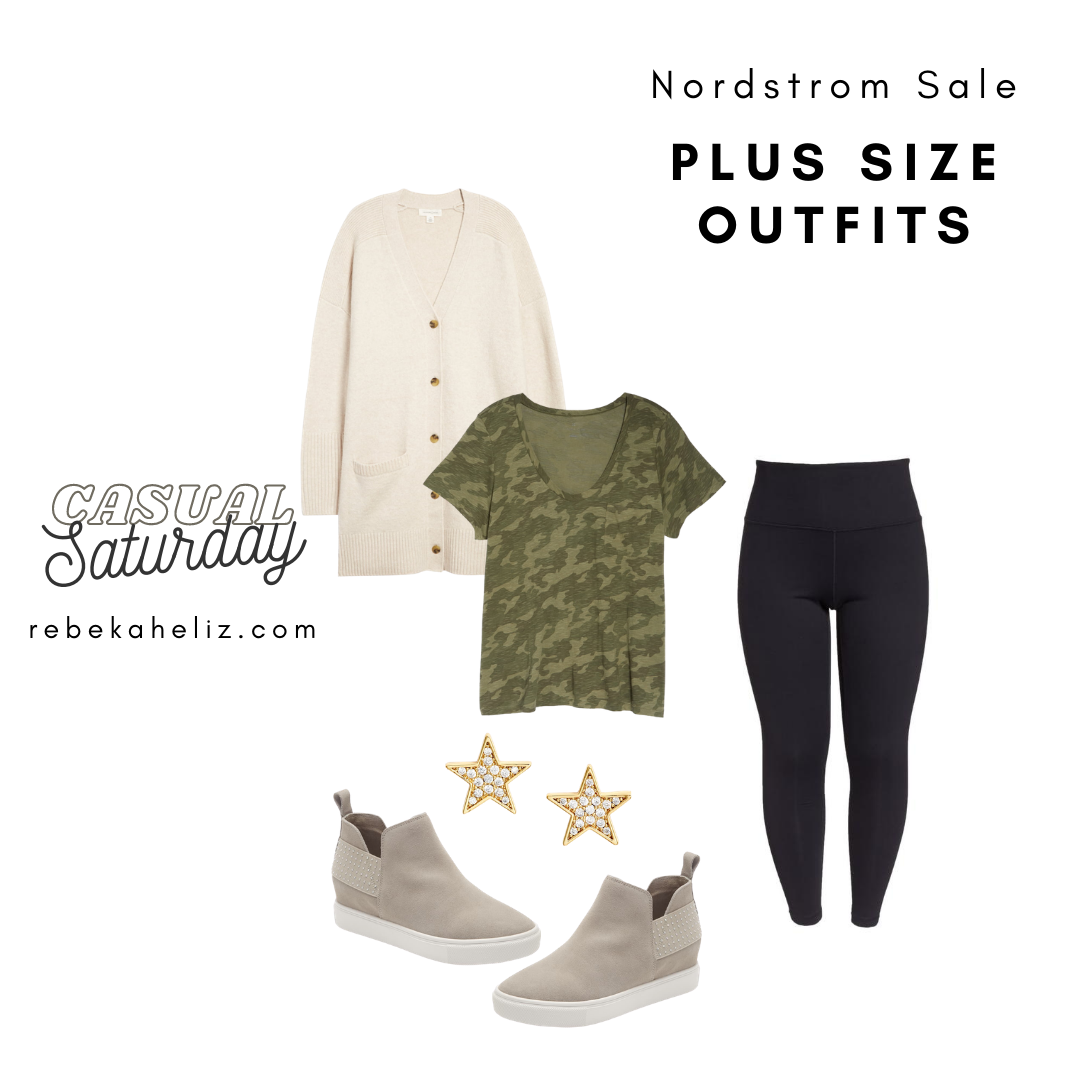 Nordstrom Sale, nsale, camo tee, plus size outfits